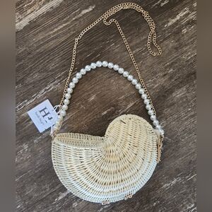 Viral Haute Hippie Wicker Conch Shell Purse